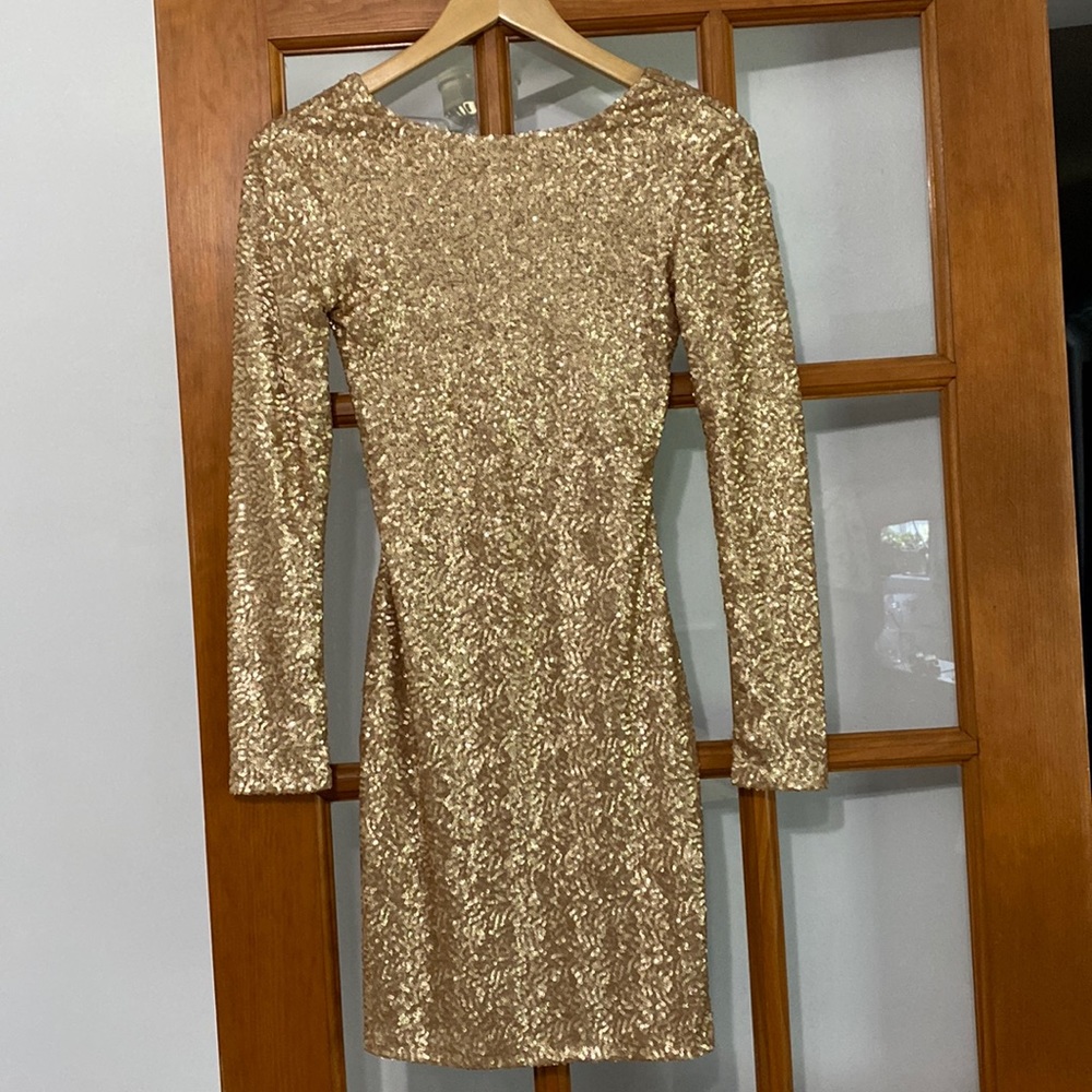 Lucca Couture Gold Sequin Dress